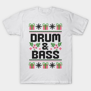 DRUM AND BASS  - Ugly Xmas Sweater (Black) T-Shirt